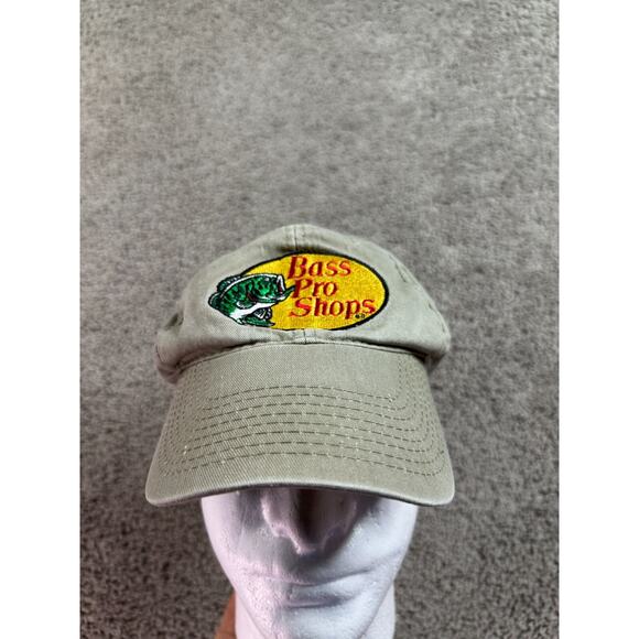 Bass Pro Shops Hat Mens One Size Beige Yellow Gone Fishing Snapback READ - Picture 2 of 9